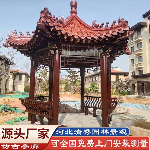 清秀园林 匠心打造古建凉亭与长廊，定制水泥六角亭款式多样